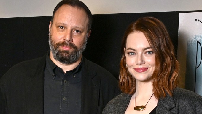 Director Yorgos Lanthimos and Emma Stone attend a UK Special Screening of Searchlight Pictures', 'Poor Things' at Curzon Soho