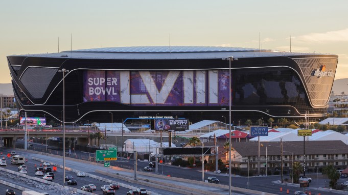 Allegiant Stadium in Las Vegas, site of Super Bowl LVIII on February 11