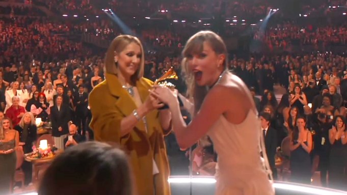 Celine Dion and Taylor Swift at the Grammys